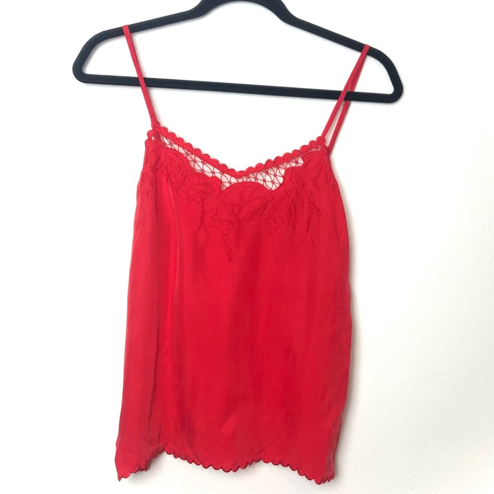 Rodebjer Embroidered Hem Cami Tank Top
